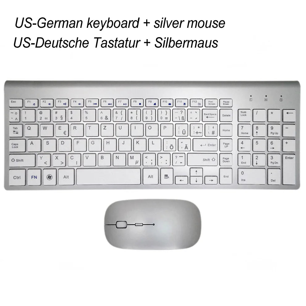 Clavier et souris sans fil ultra-mince Chlor102 prédire, à faible bruit, pour Mac Pc P1 XP/7/10 TV Box