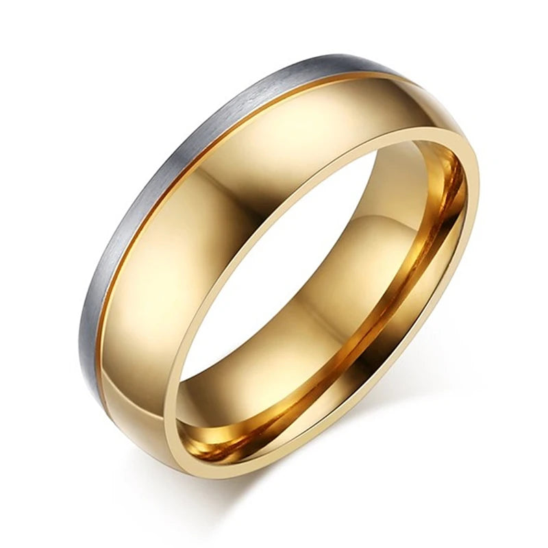 Bague de mariage pour femmes et hommes, couleur or, bijoux de fiançailles d'amour, bague en acier inoxydable pour Couple, cadeau de saint valentin
