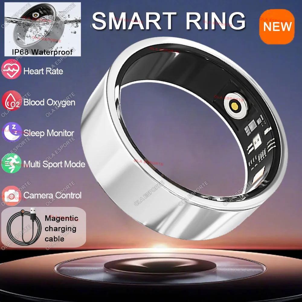 2025 nouveau anneau intelligent hommes femmes caméra contrôle fréquence cardiaque sang oxygène moniteur Smartring IP68 et 5ATM étanche Multi-sports Modes