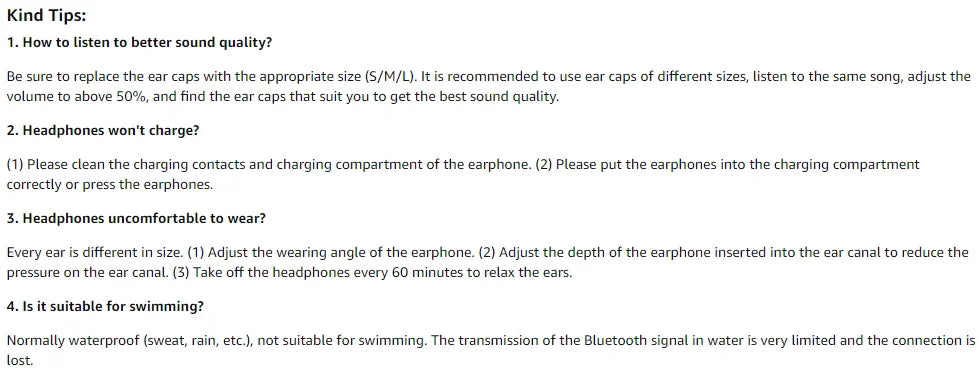 Écouteurs sans fil, écouteurs Bluetooth 5.3, basses stéréo, micro intra-auriculaires antibruit, écouteurs IP7 étanches pour sport, lecture 40H.