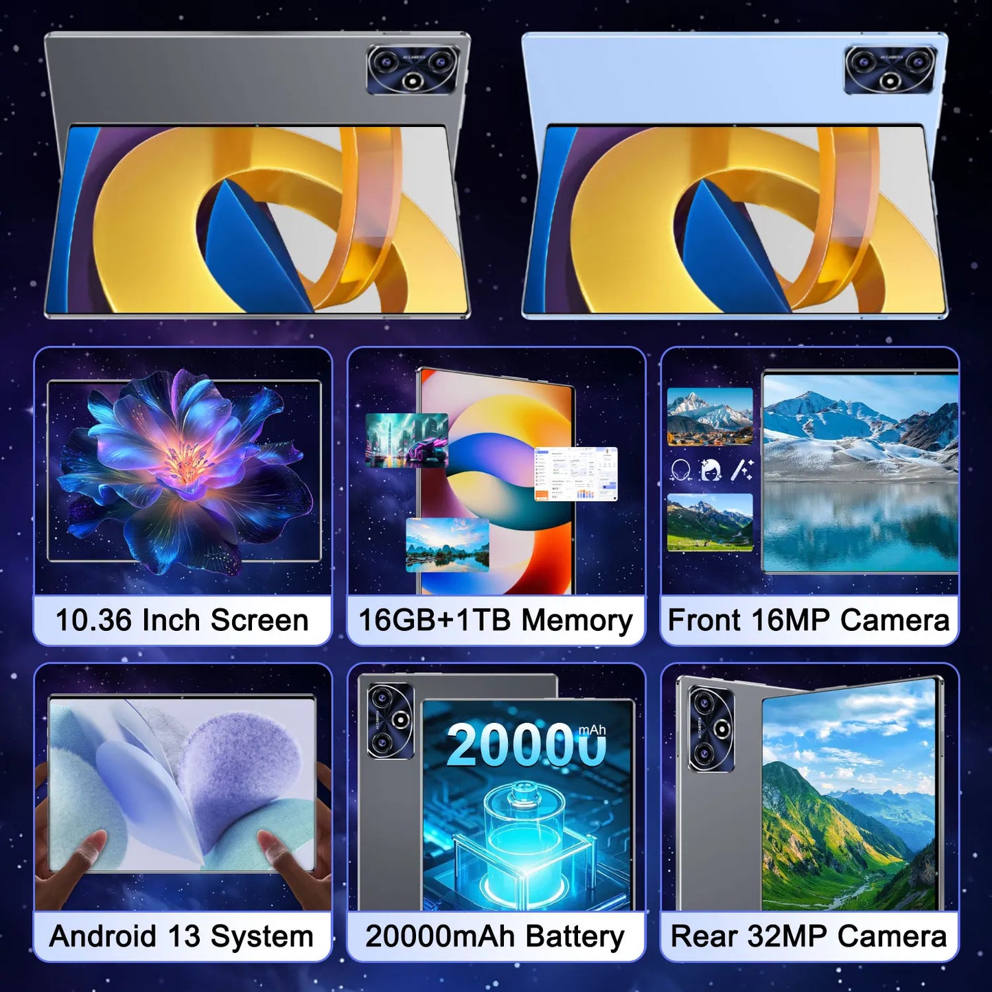 2025 Original nouveau S10 Pro tablette 10.36 pouces Android 13 Snapdragon 8gen2 mondial 16GB + 1024GB 20000mah 5G double SIM WIFI HD