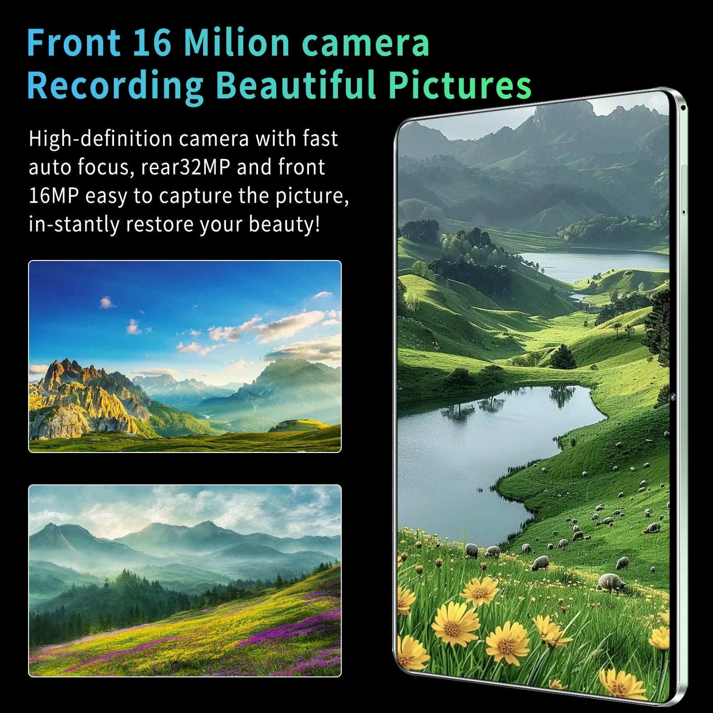 Tablette PC Android 2025, réseau MTK6797, 10.36 pouces, 5G, 16 Go de RAM, 1 To, Dean, 12000mAh, WiFi, 10 cœurs, Bluetooth, nouveau, 13.0