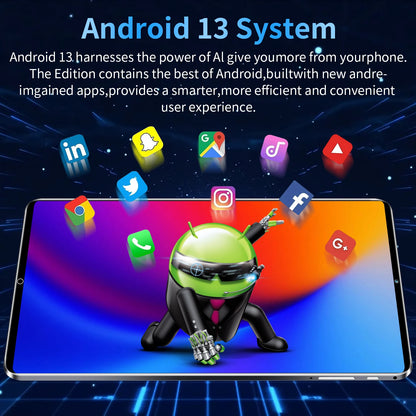 Tablette PC Android 2025, réseau MTK6797, 10.36 pouces, 5G, 16 Go de RAM, 1 To, Dean, 12000mAh, WiFi, 10 cœurs, Bluetooth, nouveau, 13.0