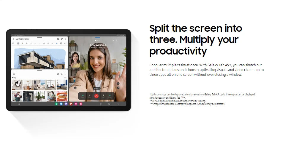 Samsung Galaxy Tab A9 WIFI Tablette 4 Go 64 Go MediaTek Octa Core Processeur 8.7 "WXGA + TFT Affichage 5100mAh Capacité de la batterie SM-X110