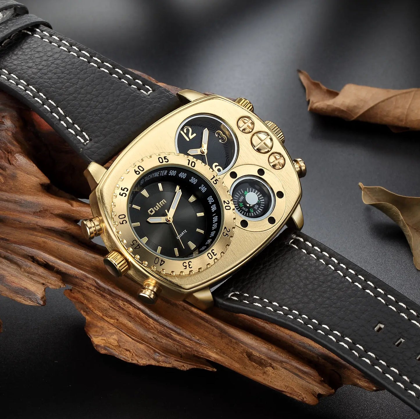 Montres de sport de luxe pour hommes, montre-bracelet militaire décontractée, grand cadran, boussole décorative, horloge à quartz, homme cool, unique, marque supérieure