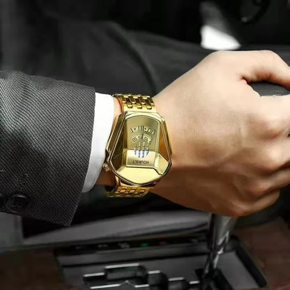 Luxe HOURSLY marque tendance Cool montre-bracelet pour hommes technologie en acier inoxydable mode montre à Quartz pour hommes Relogio Masculino 2023