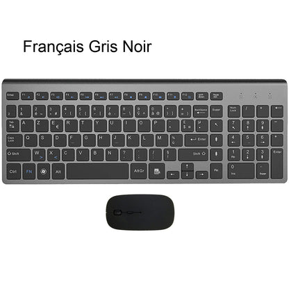 Clavier et souris sans fil ultra-mince Chlor102 prédire, à faible bruit, pour Mac Pc P1 XP/7/10 TV Box