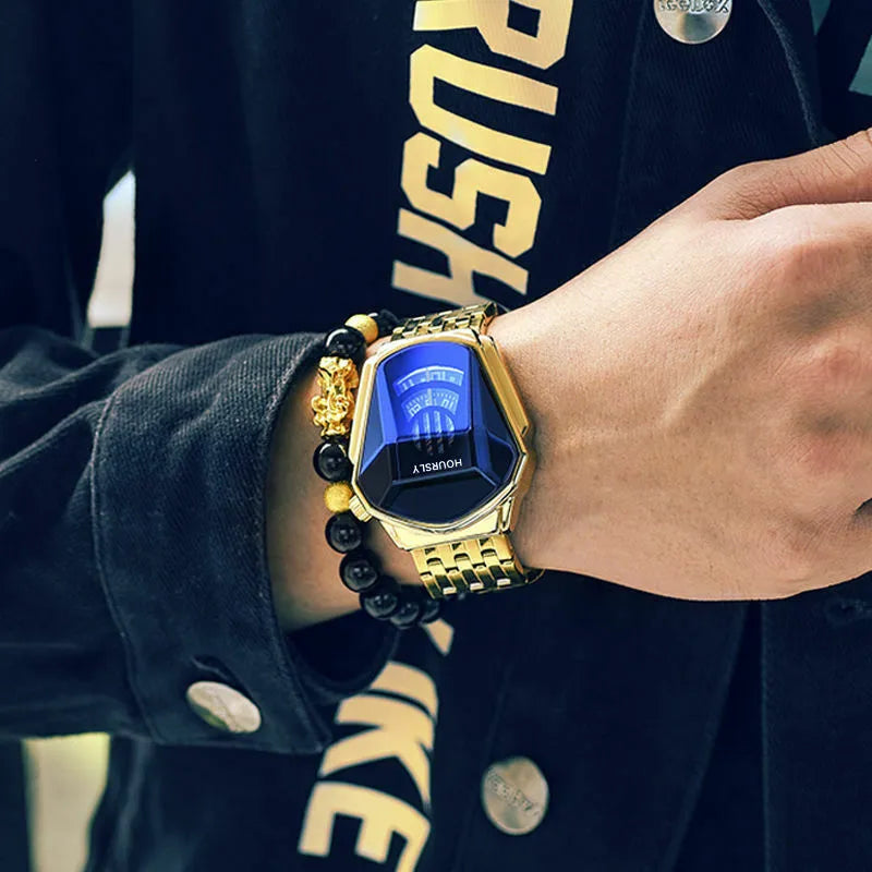Montre-bracelet de luxe pour hommes, marque tendance, Cool, technologie en acier inoxydable, à Quartz, à la mode, 2024