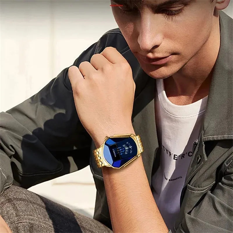 Montre-bracelet de luxe pour hommes, marque tendance, Cool, technologie en acier inoxydable, à Quartz, à la mode, 2024