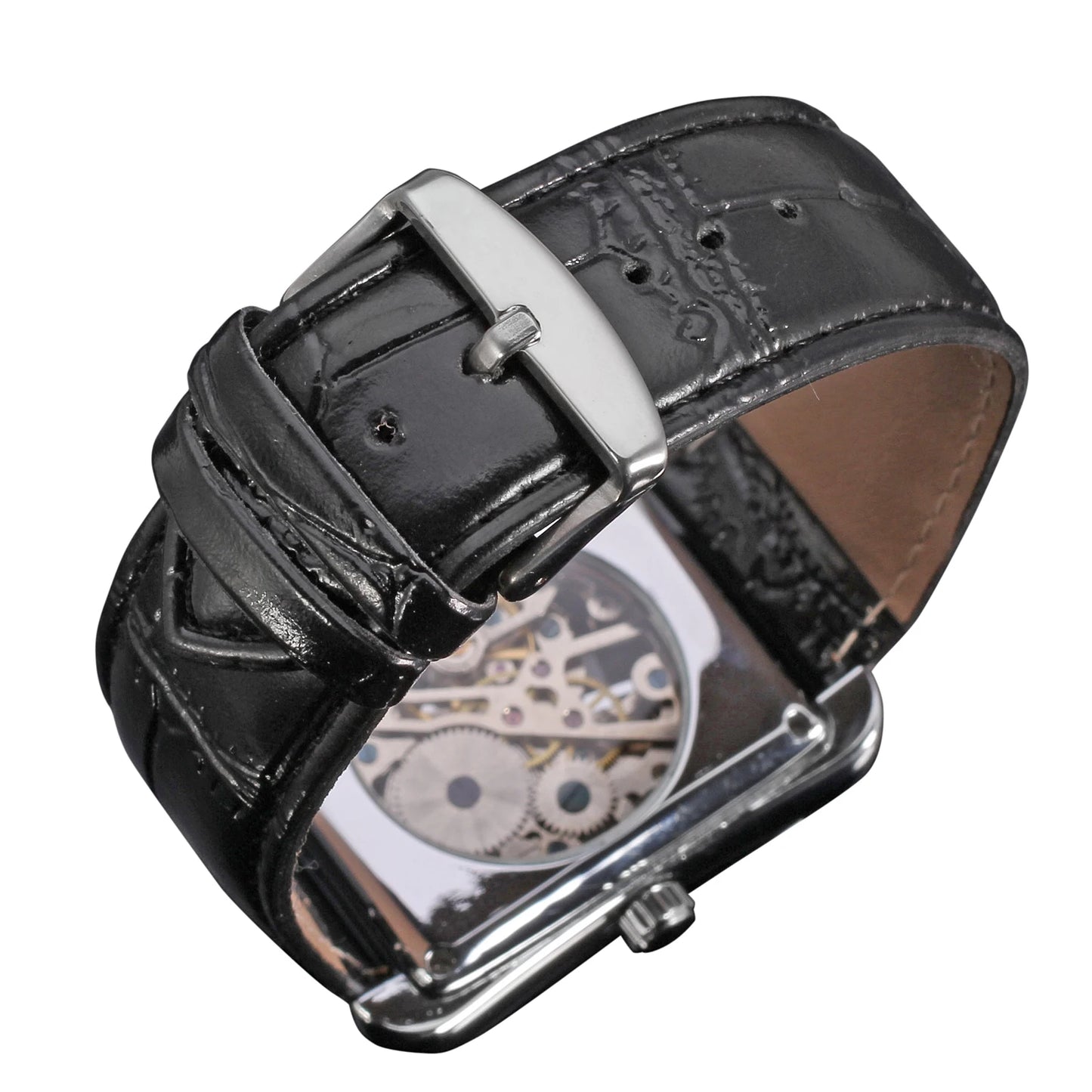 T-WINNER montre rectangulaire mécanique montre hommes montre or ceinture montre-bracelet main creuse montre mécanique