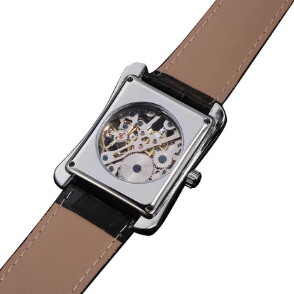 T-WINNER montre rectangulaire mécanique montre hommes montre or ceinture montre-bracelet main creuse montre mécanique