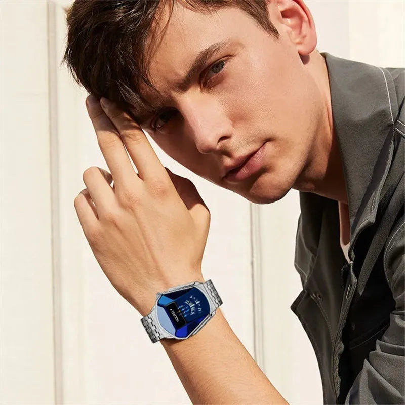 Montre-bracelet de luxe pour hommes, marque tendance, Cool, technologie en acier inoxydable, à Quartz, à la mode, 2024