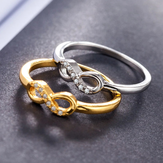 Bague en argent Sterling 925, Double amour, 8 mots, or 18k, pour femmes, bijoux à la mode, cadeau, nouvelle collection
