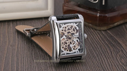T-WINNER montre rectangulaire mécanique montre hommes montre or ceinture montre-bracelet main creuse montre mécanique