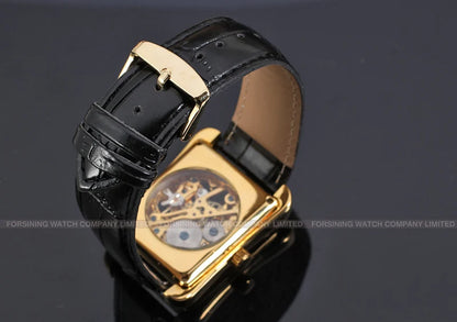 T-WINNER montre rectangulaire mécanique montre hommes montre or ceinture montre-bracelet main creuse montre mécanique