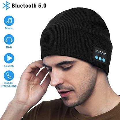 Casque intelligent sans fil Bluetooth, bonnet chaud, écouteur de musique, chapeau aste, haut-parleur de course, casque de téléphone de sauna, chasse, camping