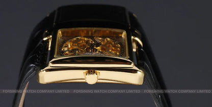 T-WINNER montre rectangulaire mécanique montre hommes montre or ceinture montre-bracelet main creuse montre mécanique