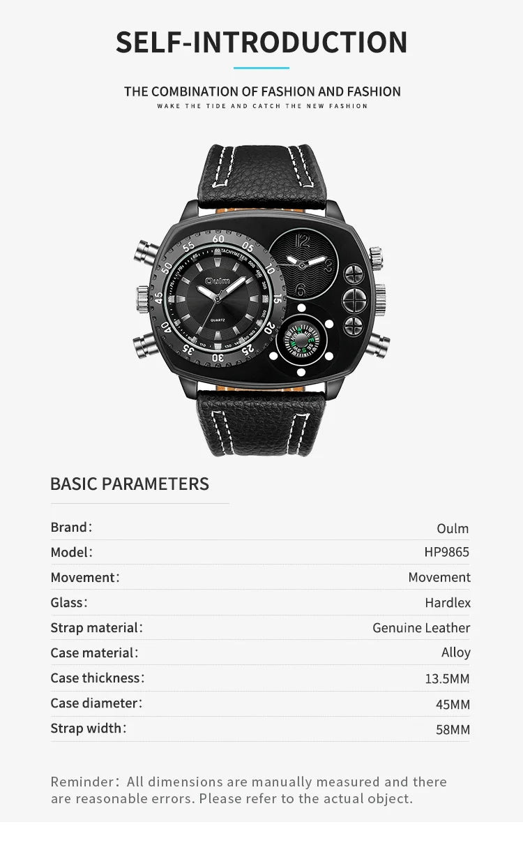 Montres de sport de luxe pour hommes, montre-bracelet militaire décontractée, grand cadran, boussole décorative, horloge à quartz, homme cool, unique, marque supérieure
