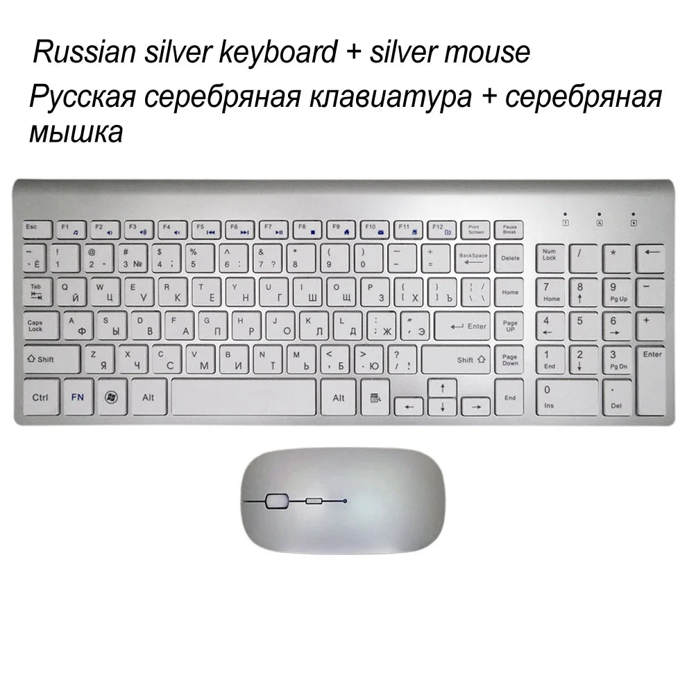 Clavier et souris sans fil ultra-mince Chlor102 prédire, à faible bruit, pour Mac Pc P1 XP/7/10 TV Box
