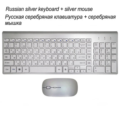 Clavier et souris sans fil ultra-mince Chlor102 prédire, à faible bruit, pour Mac Pc P1 XP/7/10 TV Box
