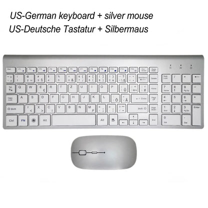 Clavier et souris sans fil ultra-mince Chlor102 prédire, à faible bruit, pour Mac Pc P1 XP/7/10 TV Box