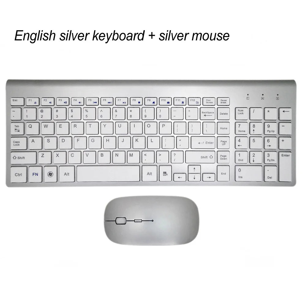 Clavier et souris sans fil ultra-mince Chlor102 prédire, à faible bruit, pour Mac Pc P1 XP/7/10 TV Box
