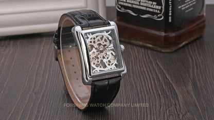 T-WINNER montre rectangulaire mécanique montre hommes montre or ceinture montre-bracelet main creuse montre mécanique