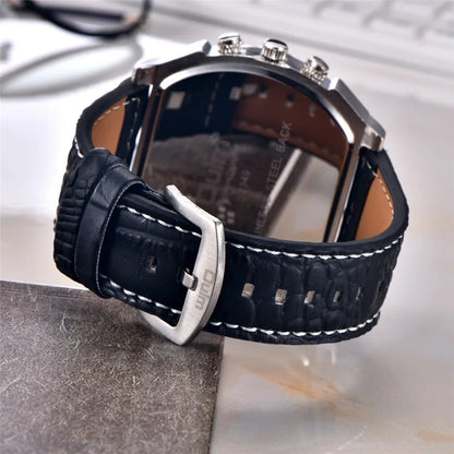 Montres de sport de luxe pour hommes, montre-bracelet militaire décontractée, grand cadran, boussole décorative, horloge à quartz, homme cool, unique, marque supérieure