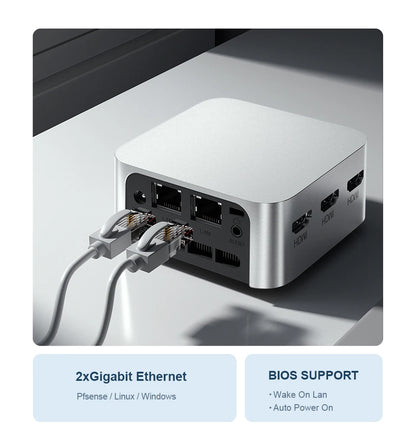 Chatreey T8 Mini PC Intel Celeron Quad Core N200/N100/N150 ordinateur de poche 3xHD 2.0 2xGigabit Ethernet Windows 11 Wifi5