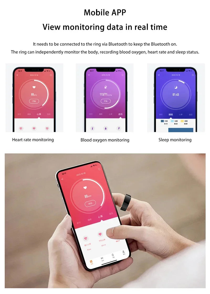 Xiaomi-Anneau intelligent Bluetooth pour hommes et femmes, surveillance de la santé, oxygène sanguin, sommeil, fréquence cardiaque, modes Liban tisports, étanche IP68 et 5iko, nouveau