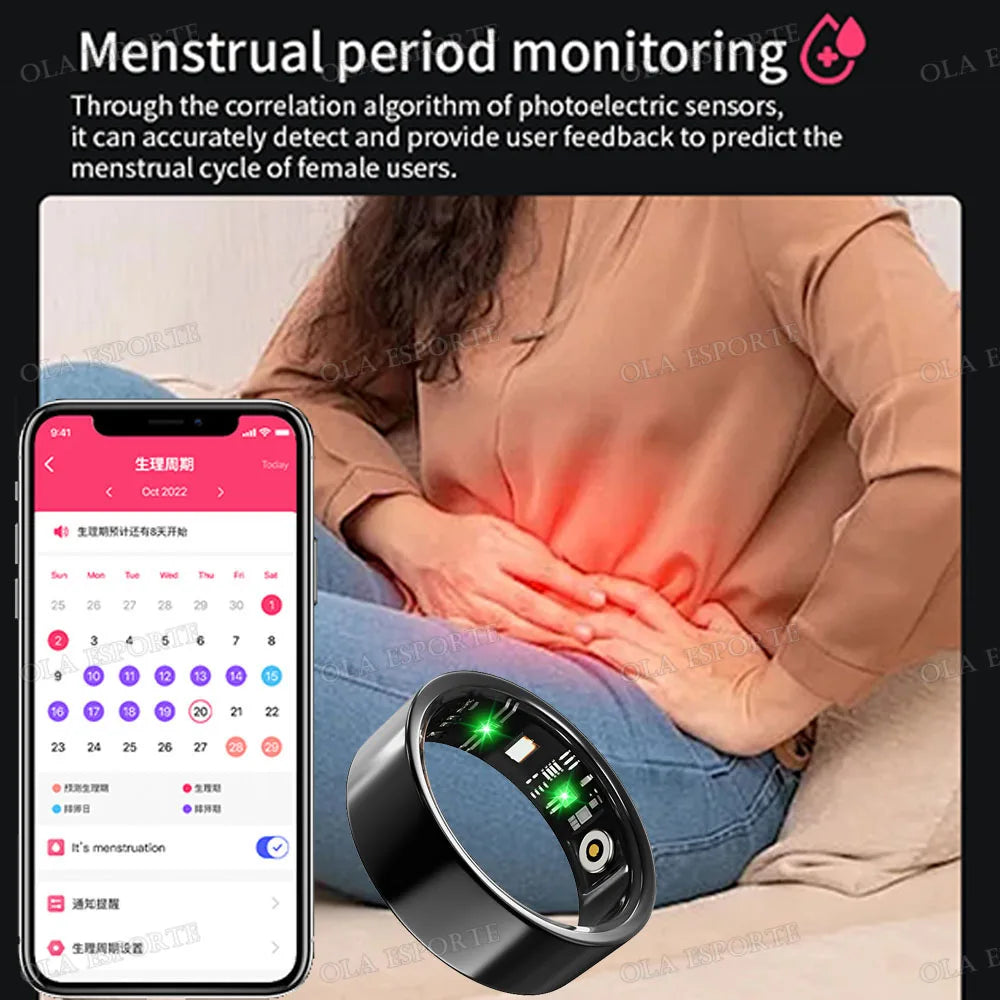 2025 nouveau anneau intelligent hommes femmes caméra contrôle fréquence cardiaque sang oxygène moniteur Smartring IP68 et 5ATM étanche Multi-sports Modes