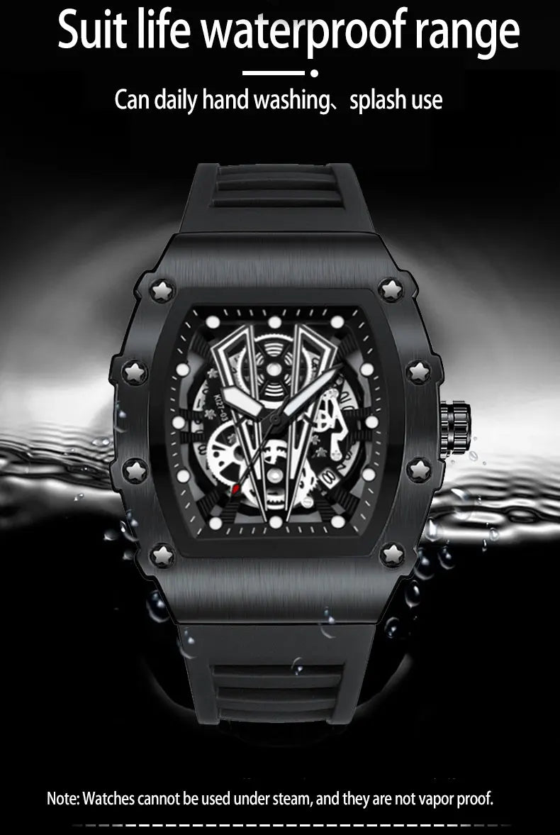 Montre-bracelet à quartz étanche pour homme, montres à cadran noir, date automatique, horloge murale, modules à la mode, marque de luxe, livraison directe