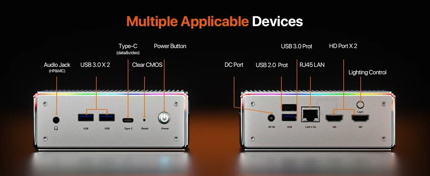 Vendre comme des petits pains chauds Mini PC, AMD Ryzen 9 7940HS (8C/16T, jusqu'à 5,1 GHz) Radeon 780M 32 Go DDR5 5600 Mhz RAM, SSD 1 To, 4K HD, BT5.2,