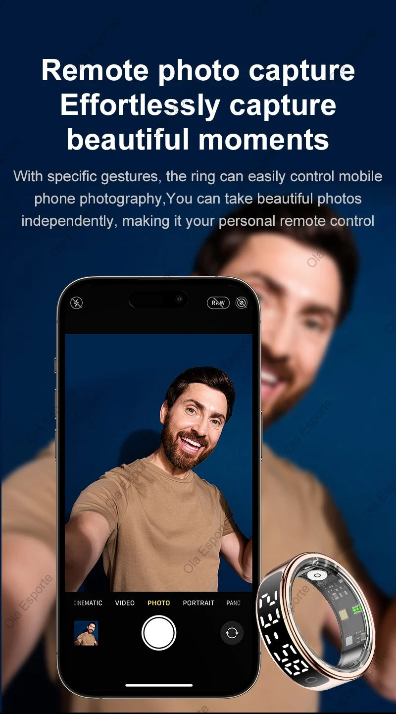 Pour anneau intelligent écran Hd contrôle Tiktok 5ATM étanche pour Smartring pour Galaxy femmes hommes anneau moniteur de fréquence cardiaque