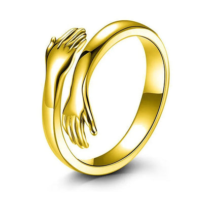 Bagues à main de câlin d'amour romantique, bagues créatives d'amour pour toujours ouvertes, bijoux exquis réglables, cadeau de fête pour femmes