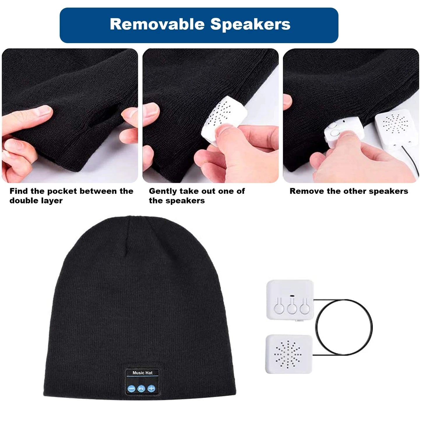 Casque intelligent sans fil Bluetooth, bonnet chaud, écouteur de musique, chapeau aste, haut-parleur de course, casque de téléphone de sauna, chasse, camping