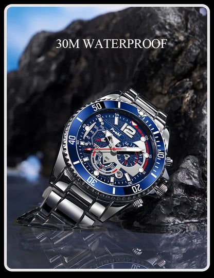 Montre d'affaires de luxe pour hommes, tendance, haut de gamme, polyvalente, lumineuse, à Quartz, étanche, calendrier, horloge, cadeaux