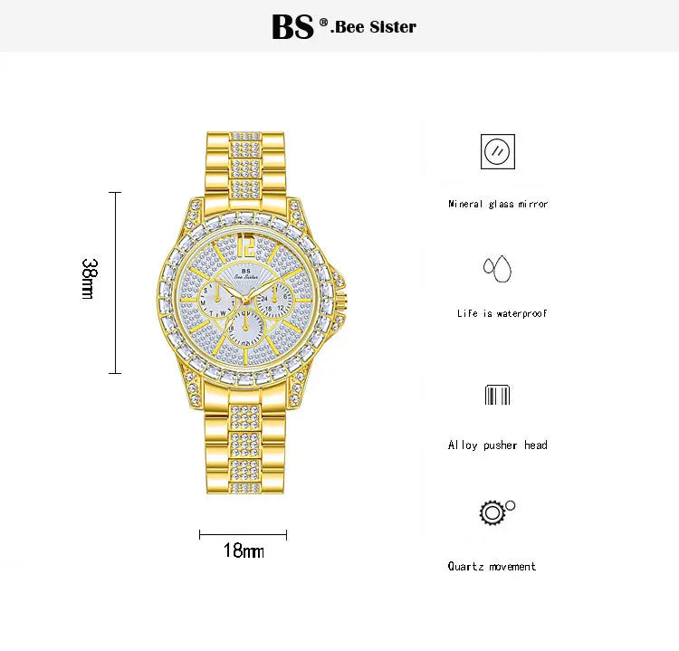 Montre de luxe pour femmes, mode diamant, argent, or, pour filles, horloge étanche, robe cadeaux