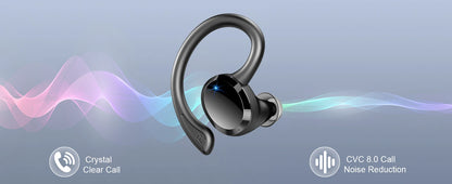 Écouteurs sans fil, écouteurs Bluetooth 5.3, basses stéréo, micro intra-auriculaires antibruit, écouteurs IP7 étanches pour sport, lecture 40H.