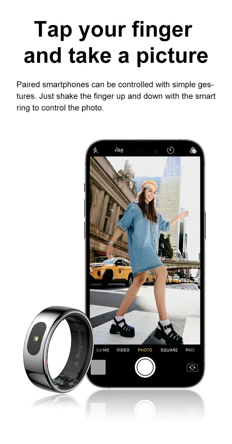 R08 anneau intelligent pour hommes femmes fonction de contrôle tactile moniteur de santé IP68 5ATM étanche mesure de la température de la peau anneau intelligent nouveau