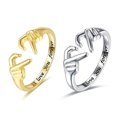 Bague romantique en forme de cœur pour femmes et hommes, je t'aime pour toujours, bague réglable pour Couple, fête de mariage, rencontres, bijoux cadeaux