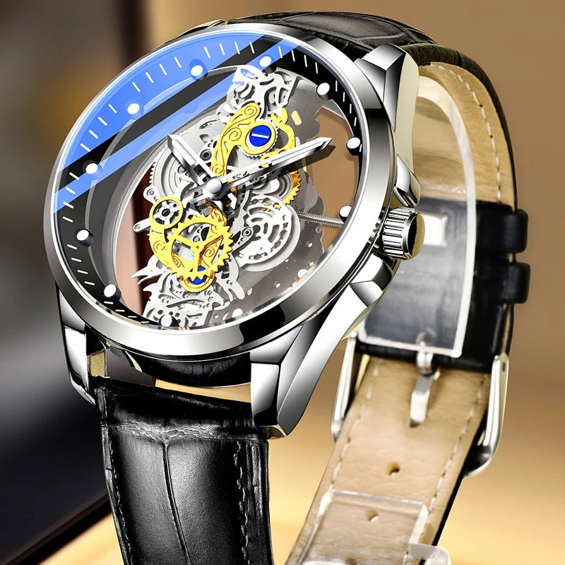 Montres d'affaires de luxe pour hommes, montre à Quartz en acier inoxydable argenté, horloge lumineuse