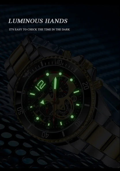 Montre d'affaires de luxe pour hommes, tendance, haut de gamme, polyvalente, lumineuse, à Quartz, étanche, calendrier, horloge, cadeaux