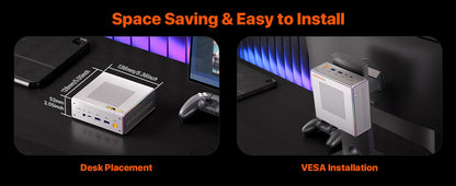 PELADN HO4 Mini PC de jeu AMD Ryzen 7 8845HS 32 Go DDR5 5600 MHz 1 To PCIe4.0 SSD, AMD Radeon 780 M avec double LAN RJ45, WiFi6 BT5.2