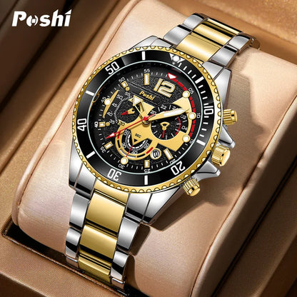 Montre d'affaires de luxe pour hommes, tendance, haut de gamme, polyvalente, lumineuse, à Quartz, étanche, calendrier, horloge, cadeaux