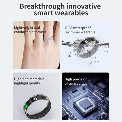 Anneau intelligent Simple, fréquence cardiaque, oxygène dans le sang, moniteur de santé du sommeil, anneau de Sport, podomètre étanche IP68, contrôle des gestes à distance, Photo