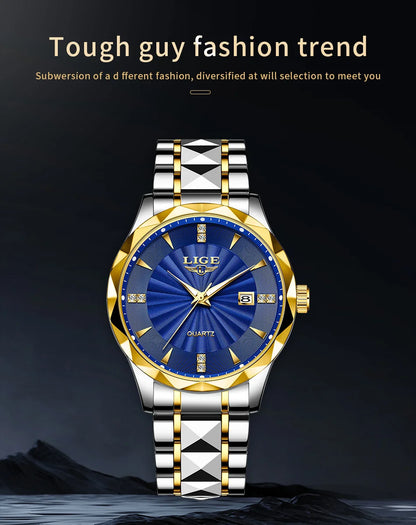 LIGE luxe femme montre mode Sport de plein air lumineux montres à Quartz mouvement importé étanche en acier inoxydable femmes montres