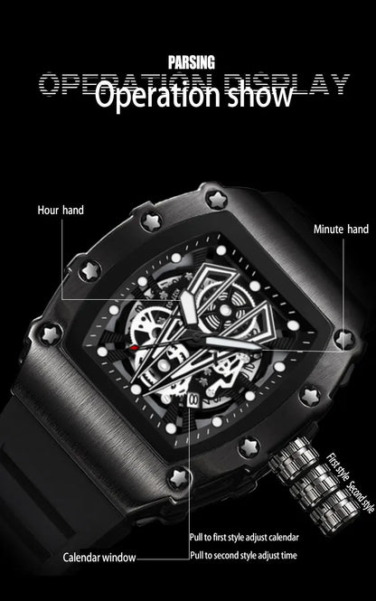 Montre-bracelet à quartz étanche pour homme, montres à cadran noir, date automatique, horloge murale, modules à la mode, marque de luxe, livraison directe