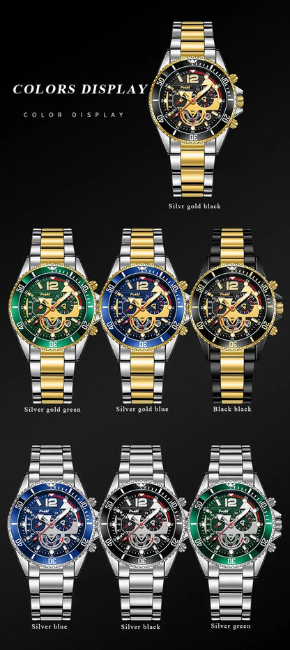 Montre d'affaires de luxe pour hommes, tendance, haut de gamme, polyvalente, lumineuse, à Quartz, étanche, calendrier, horloge, cadeaux