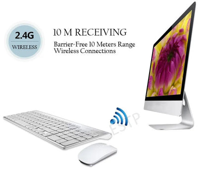 Clavier et souris sans fil ultra-mince Chlor102 prédire, à faible bruit, pour Mac Pc P1 XP/7/10 TV Box